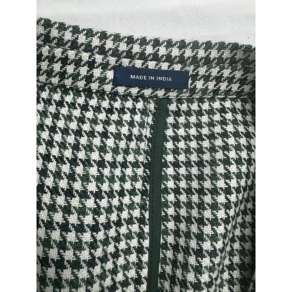 Stafford Mens 50R Sport Coat Blazer Green Houndstooth Wool Blend Classic Fit New